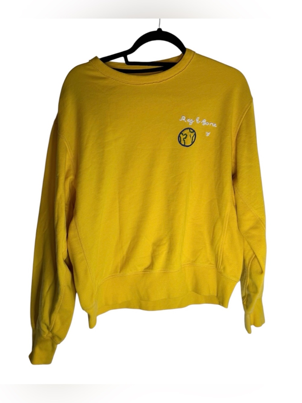 Rag & Bone City Logo-Embroidered Organic Cotton-Jersey Sweatshirt Yellow Size M